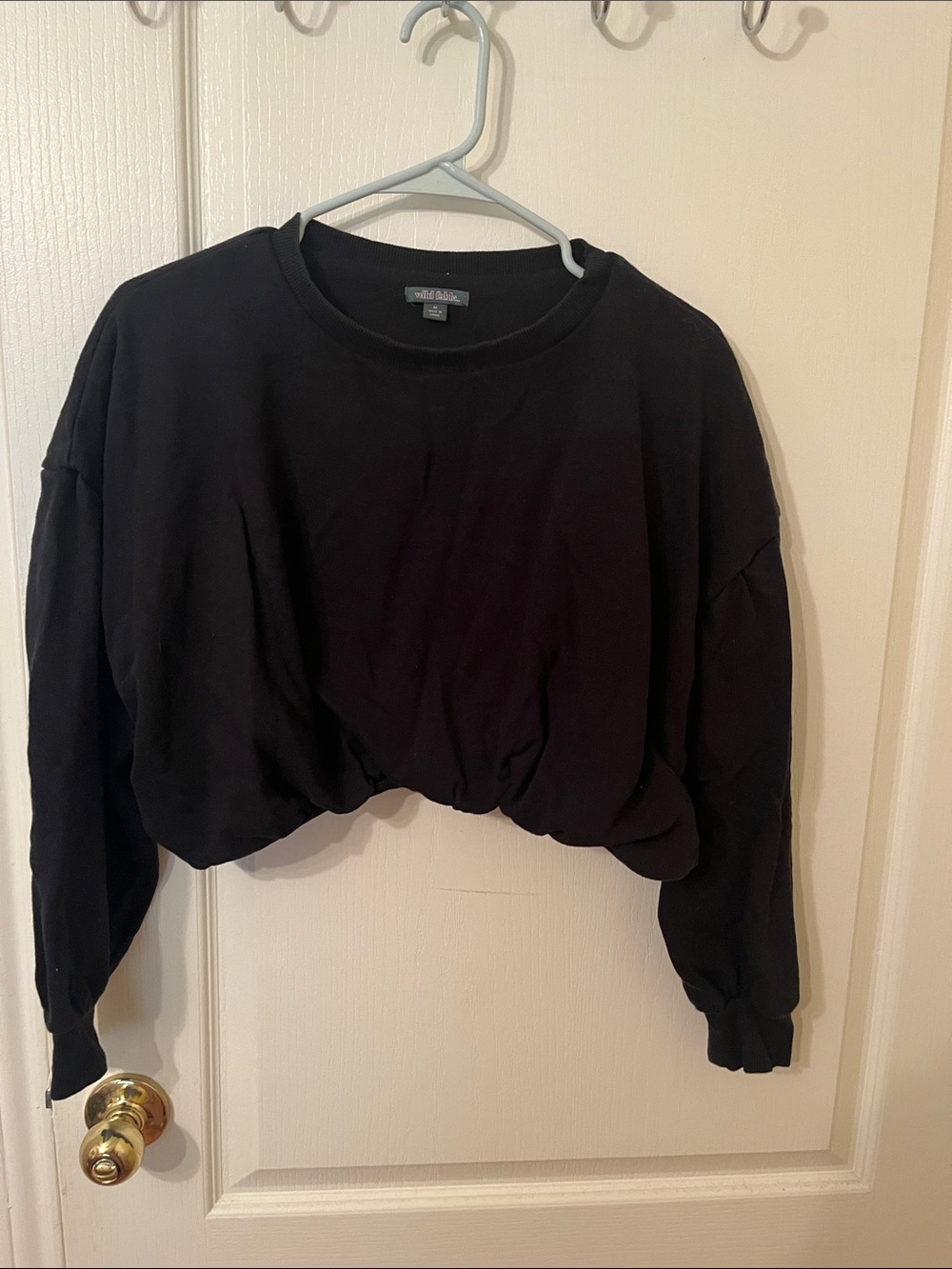 wild fable Black Cropped Pullover Sweatshirt
